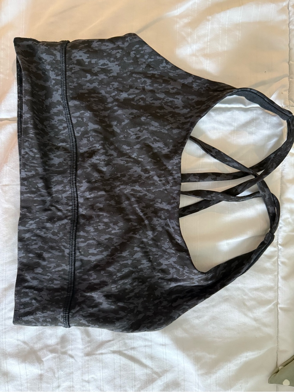 lululemon athletica Charcoal Black Camo Strappy Sports Bra